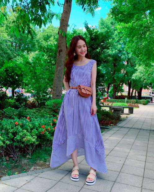 台湾图片 台湾女神杨丞琳蓝色连衣裙图片