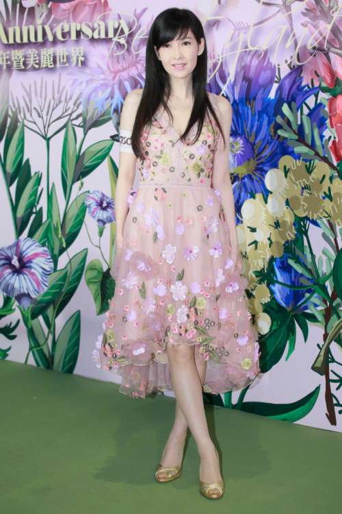 周慧敏图片_香港明星周慧敏一袭碎花长裙出