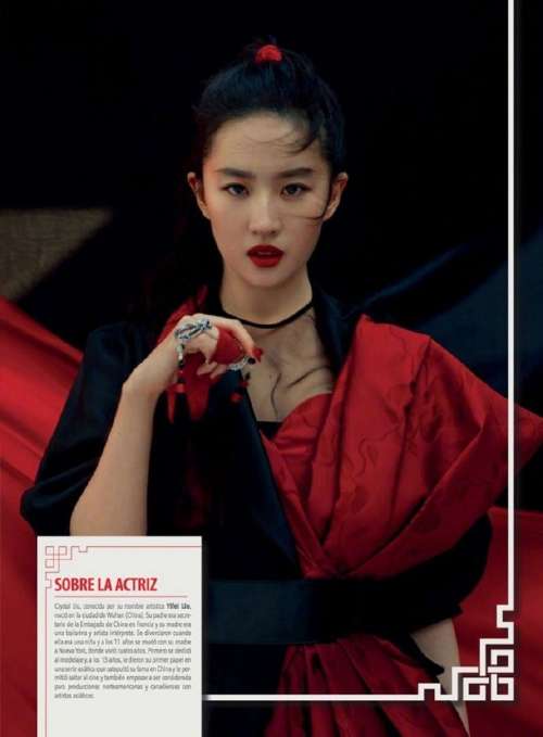 中国明星刘亦菲《Ocean Drive》红衣造型图片