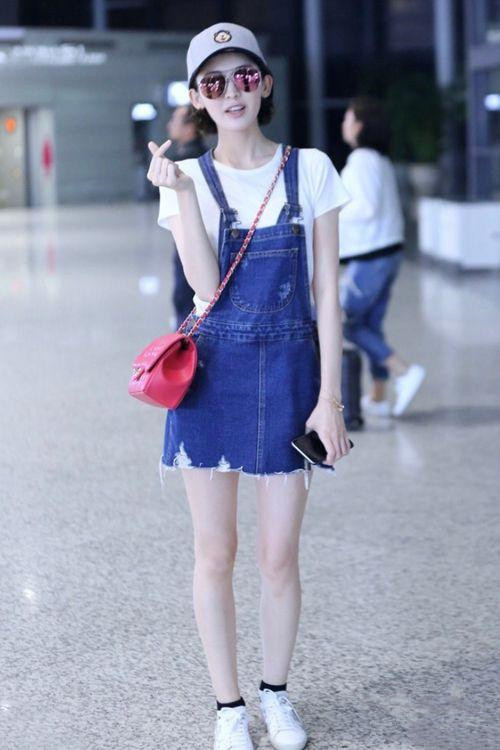 新疆明星古力娜扎牛仔单品搭配图片
