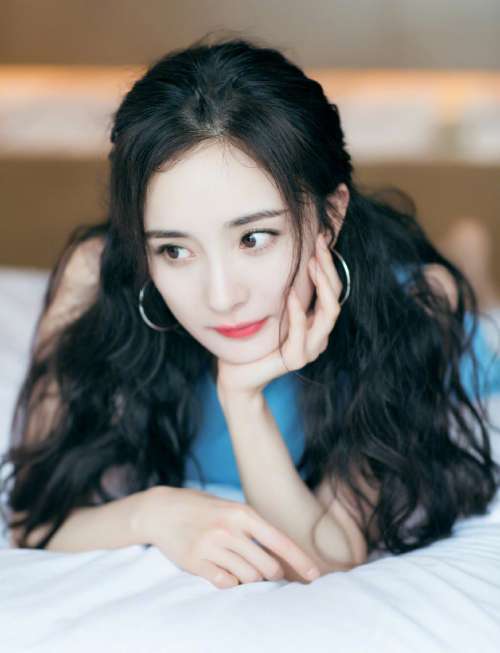中国图片 女明星杨幂蓝色连衣裙图片