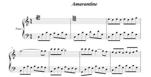 钢琴谱、双手简谱，双版本：恩雅《Amarantine》。