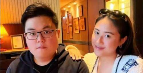 吕良伟儿子庆祝生日罕脸，身材肥胖长相憨厚，与合照略害羞