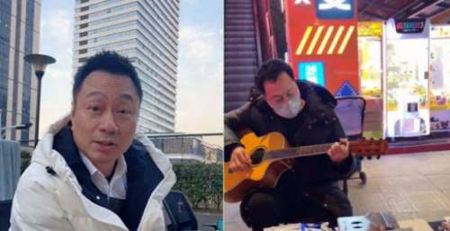 57岁黎耀祥街头摆地摊！装扮新潮面色红润，与粉丝合影太热闹