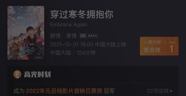 《穿过寒冬拥抱你》成元旦档黑马 背后这些上市公司受益