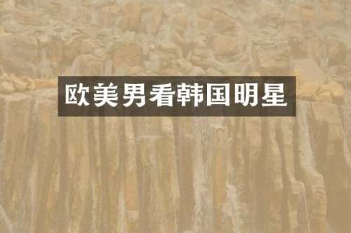 欧美男看韩国明星