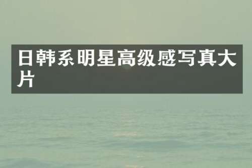 日韩系明星高级感写真大片