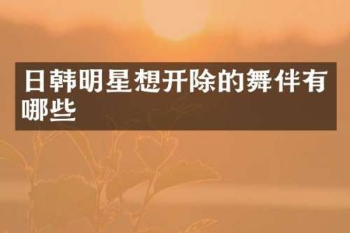 日韩明星想开除的舞伴有哪些