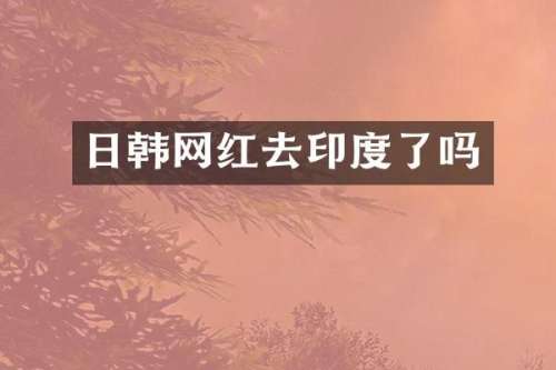 日韩网红去印度了吗