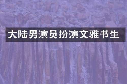 大陆男演员扮演文雅书生