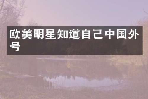 欧美明星知道自己中国外号