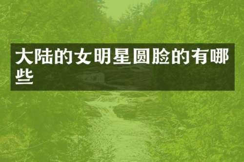 大陆的女明星圆脸的有哪些