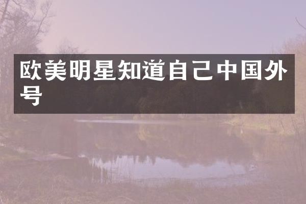 欧美明星知道自己中国外号
