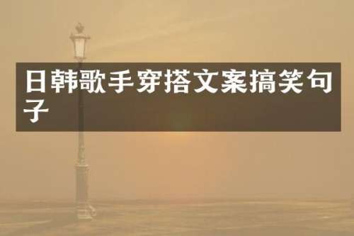 日韩歌手穿搭文案搞笑句子