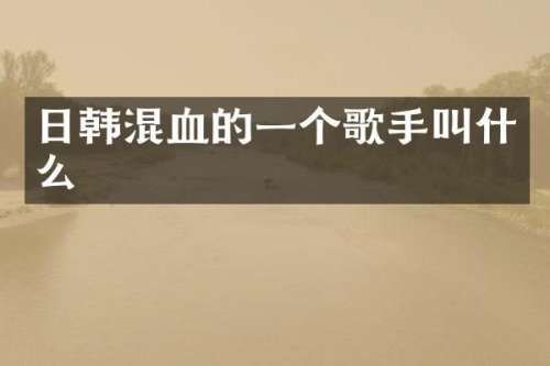 日韩混血的一个歌手叫什么