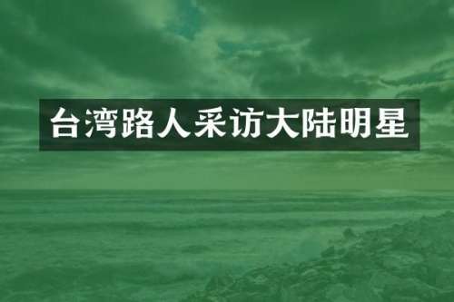 台湾路人采访大陆明星