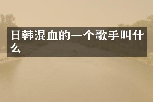 日韩混血的一个歌手叫什么