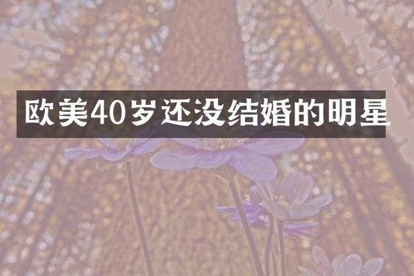 欧美40岁还没结婚的明星