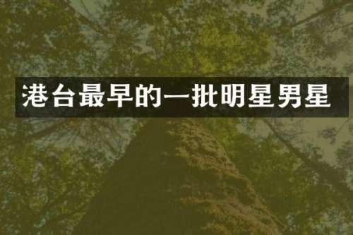 港台最早的一批明星男星