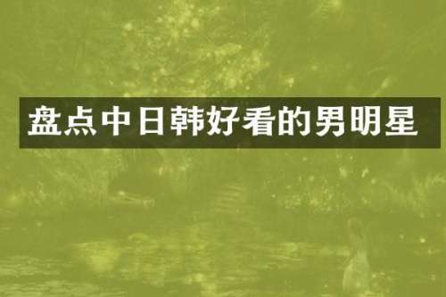 盘点中日韩好看的男明星