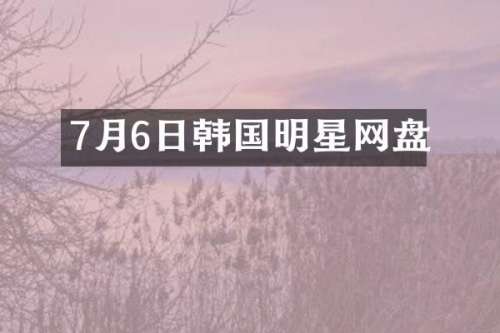 7月6日韩国明星网盘