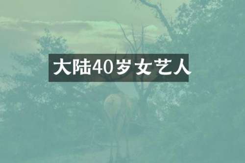 大陆40岁女艺人