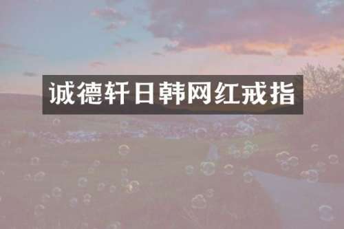 诚德轩日韩网红戒指