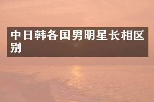 中日韩各国男明星长相区别