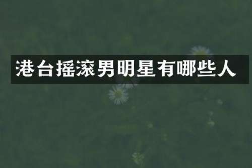 港台摇滚男明星有哪些人
