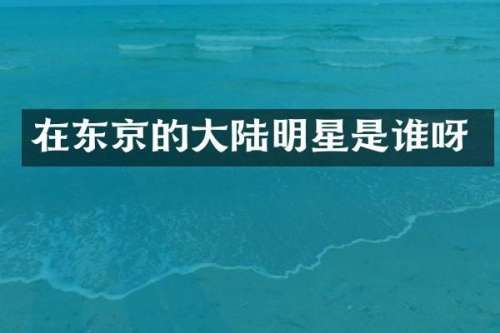 在东京的大陆明星是谁呀
