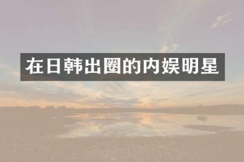 在日韩出圈的内娱明星