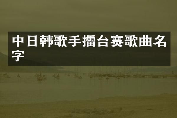 中日韩歌手擂台赛歌曲名字