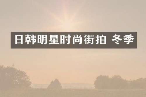 日韩明星时尚街拍 冬季