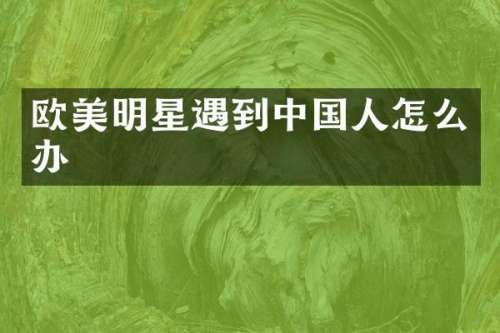 欧美明星遇到中国人怎么办