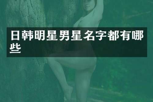 日韩明星男星名字都有哪些