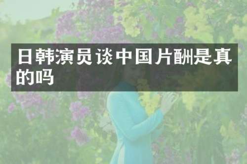 日韩演员谈中国片酬是真的吗