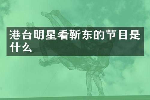 港台明星看的节目是什么
