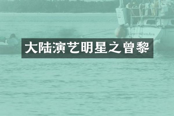 大陆演艺明星之曾黎