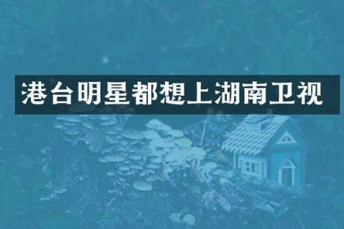港台明星都想上湖南卫视