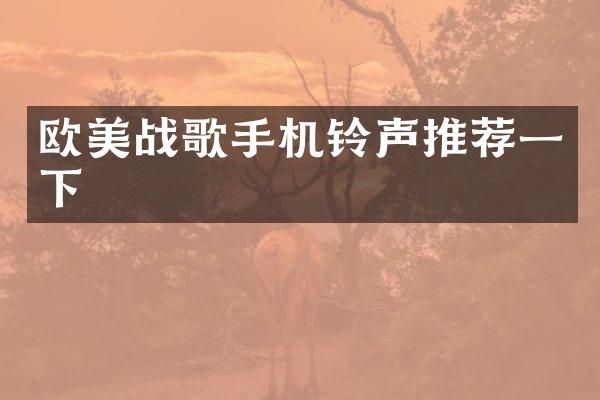 欧美战歌手机铃声推荐一下