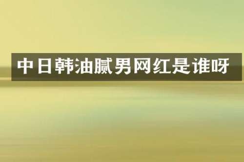 中日韩油腻男网红是谁呀