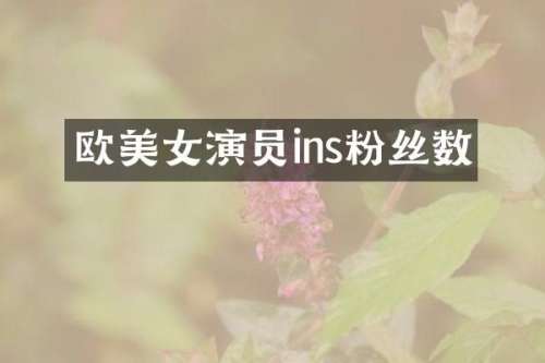 欧演员ins粉丝数