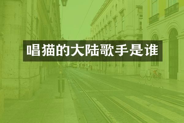 唱猫的大陆歌手是谁