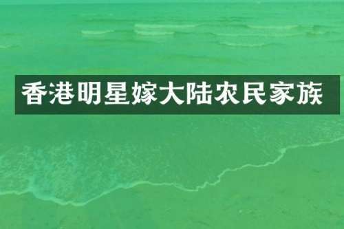 香港明星嫁大陆农民家族