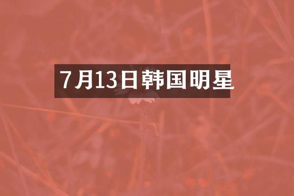7月13日韩国明星