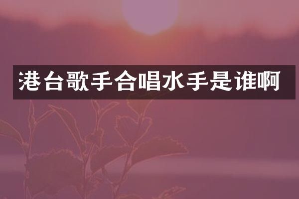 港台歌手合唱水手是谁啊
