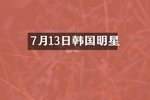 7月13日韩国明星