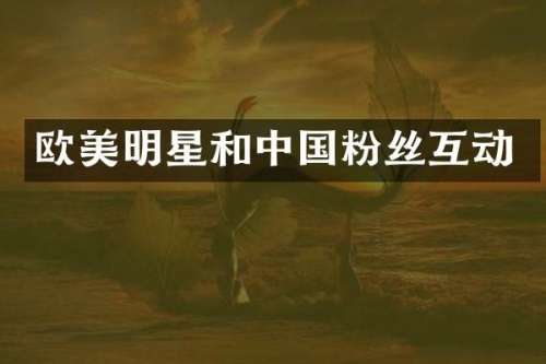欧美明星和中国粉丝互动