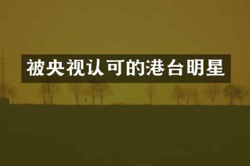 被央视认可的港台明星