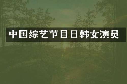中国综艺节目日韩女演员